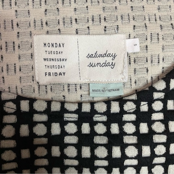 Saturday Sunday Anthropologie Isabel Bow Tie Dress Size Small S Black - Picture 9 of 12